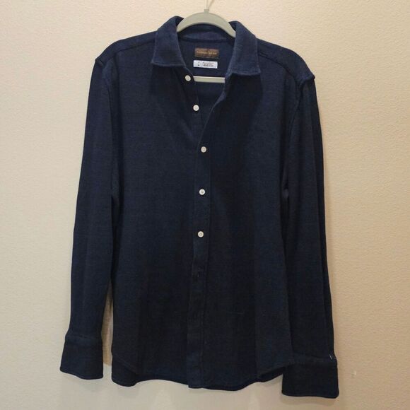 Thomas Dean Men's Long Sleeve Button Down Shirt Size M - Picture 1 of 3